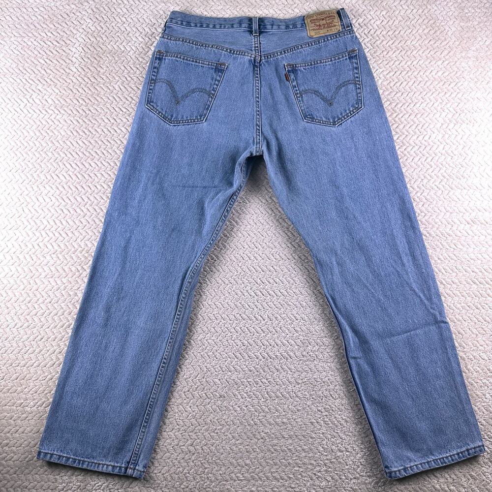 Vintage Levis Jeans Mens 36x30 Blue 505 Denim Pants Regular Straight Y2K - Picture 4 of 14